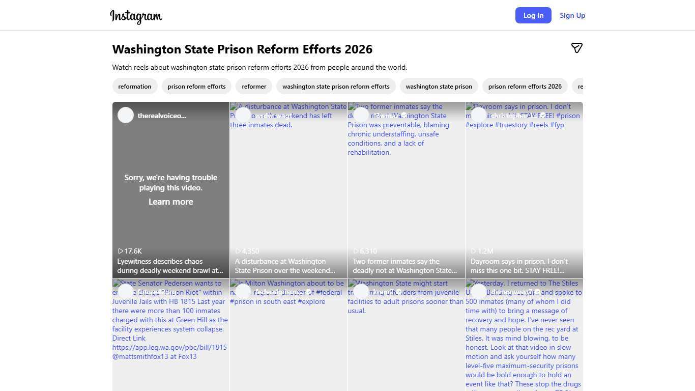 Washington State Prison Reform Efforts 2026
